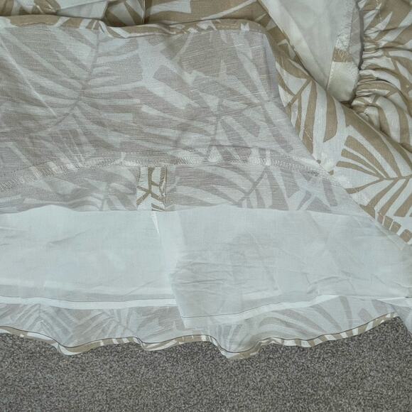 Coastal Beachy Botanical Print LOFT sz 2 Cutout Dress Vacation Resort Palm Midi - Picture 12 of 12